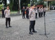 Apel Persiapan Pengamanan Kegiatan konsolidasi relawan Prabowo – Gibran di Pimpin Kapolresta Pekanbaru