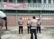 Polres Rohil Kerahkan 6 Personel Satgas PAM Logistik Pemilu 2024 di Gudang KPU Daerah