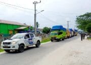 BKO Polres Kampar Kawal Pengiriman Kotak Suara dan Hasil Perhitungan Suara Pemilu Tingkat PPK Tapung Hilir ke Gudang KPU Kab. Kampar