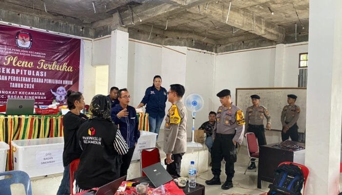 Cegah Gangguan Kamtibmas di Pleno Terbuka PPK, Sat Samapta Polres Rohil Patroli OMB