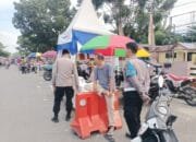 Pengamanan Pasar Ramadhan di Taman Jalur Depan Mako Polsek Kuantan Tengah Berlangsung Lancar