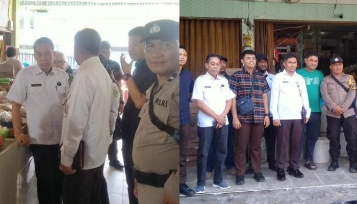 Asisten II Bidang Ekonomi Bersama Disperindagsar Rohil Pantau Harga Sembako di Pasar Datuk Rubiah