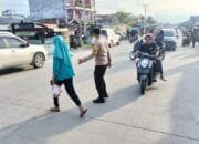 Dalam Giat OTRLK-24, Personil Polsek Tambusai Utara PAM Pasar Ramadhan di Tiga Titik