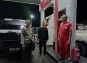 Personil Polsek Kuantan Tengah Patroli Antisipasi Praktik Kecurangan di SPBU Sungai Jering