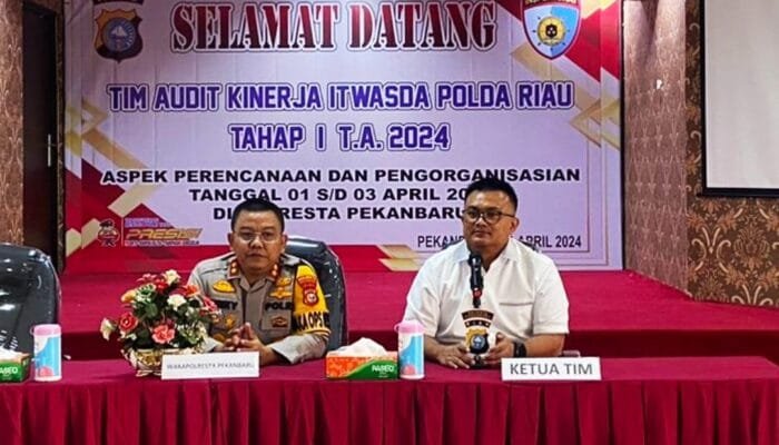 Kegiatan Pembukaan Audit Kinerja Itwasda Polda Riau Tahap I TA. 2024 di Polresta Pekanbaru