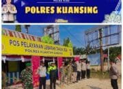 Kuat Personil Gabungan Siaga di Pos Yan Operasi Ketupat Polres Kuansing Tahun 2024