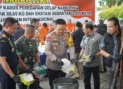 Pemusnahan Barang Bukti Narkoba Jaringan Internasional, Kapolda Riau : Sikat Habis Kampung Narkoba