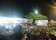 Nobar Bareng Bupati, Taman Jalur Dipadati Ribuan Pendukung Indonesia