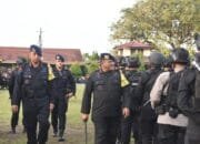 Dansat Brimob Riau Terjunkan Ratusan Personil Amankan Kunker Presiden RI ke Kota Dumai