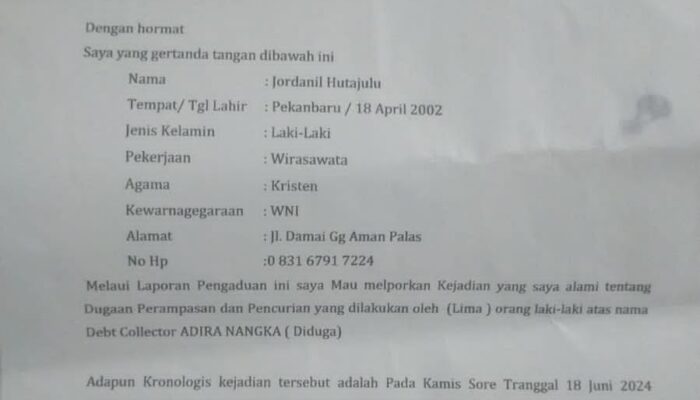 Kapolda Riau Diminta Usut Tuntas Aksi Brutal Debt Collector di Riau!