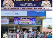 Satgas Preemtif Polres Kuansing Gelar Pemasangan Spanduk Himbauan dalam Rangka Operasi Patuh Lancang Kuning 2024