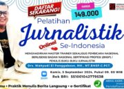 Digelar Secara Online, PJC Buka Pendaftaran Pelatihan Jurnalistik Bersertifikat