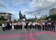 Dirlantas Polda Riau Sambangi Pengunjung Car Free Day Sampaikan Pesan Edukasi Kamtibmas dan Kamseltibcarlantas