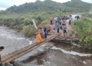 Jembatan Penghubung Ranai ke Desa Pian Tengah Rusak Diterjang Banjir untuk Kedua Kalinya