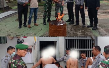 Terus Berkomitmen Wujudkan Zero Halinar, Lapas Pasir Pengaraian Gandeng TNI Geledah Hunian WBP