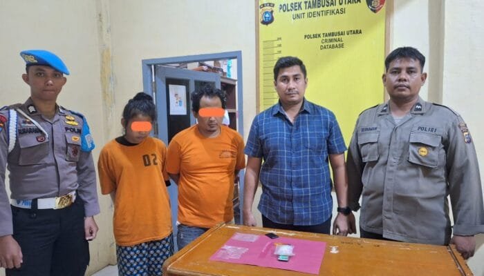 Seorang Pria dan Wanita Ditangkap Personil Polsek Tambusai Utara Dalam Kasus Sabu dengan Barang Bukti 16,91 Gram