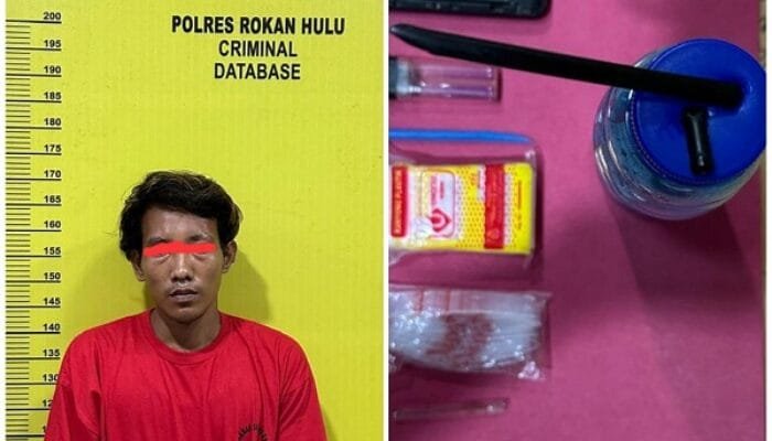 Diinfokan Sering Transaksi Sabu, Pria Ini Diamankan Personil Sat Resnarkoba Polres Rohul