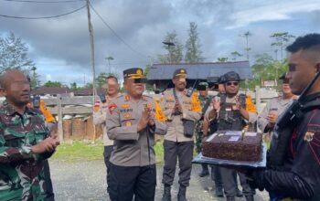 Marinir Habema Sambut Hangat Kunjungan Polres Yahukimo