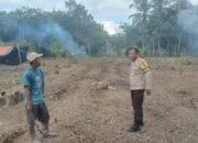 Polsek Kuantan Hilir Cek Lahan Ketahanan Pangan Desa Pulau Baru Dukung Program Asta Cita Presiden RI