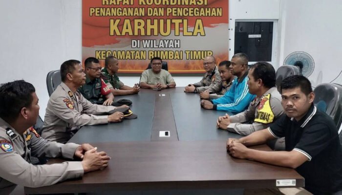 Cegah Karhutla, Polsek Rumbai Pesisir Gelar Rapat Koordinasi Bersama Forkopimcam
