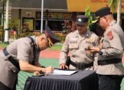 Kapolres Siak Pimpin Upacara Sertijab Kapolsek dan Penyerahan Jabatan Kabagren