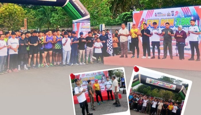 Hari Bhayangkara ke-79, Lapas Pasir Pengaraian Ikuti Fun Run dan Senam Bersama