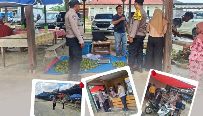 Polsek Kunto Darussalam Gelar Patroli Jalan Kaki dan Pengamanan Pasar Rakyat