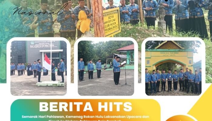 Semarak Hari Pahlawan, Kemenag Rokan Hulu Laksanakan Upacara dan Ziarah ke Makam Pahlawan Raja Rambah