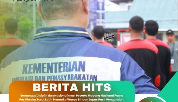 Semangat Disiplin dan Nasionalisme, Peserta Magang Nasional Purna Paskibraka Turut Latih Pramuka Warga Binaan Lapas Pasir Pengaraian