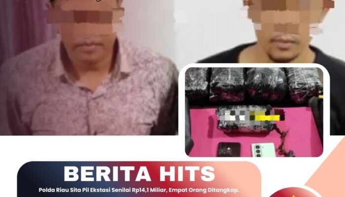 Polda Riau Sita Pil Ekstasi Senilai Rp14,1 Miliar, Empat Orang Ditangkap