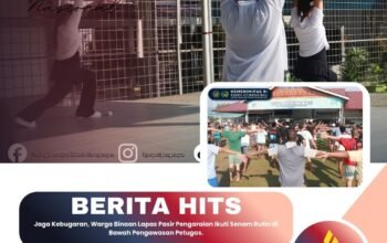 Jaga Kebugaran, Warga Binaan Lapas Pasir Pengaraian Ikuti Senam Rutin di Bawah Pengawasan Petugas