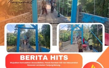 Wujudkan Kemudahan Aksessibilitas, Polsek Rambah Hilir dan Masyarakat Renovasi Jembatan Tanjung Betung