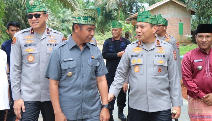 Kapolda Riau Kunjungi Pembangunan Jembatan di Desa Lubuk Agung