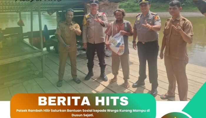 Polsek Rambah Hilir Salurkan Bantuan Sosial kepada Warga Kurang Mampu di Dusun Sejati