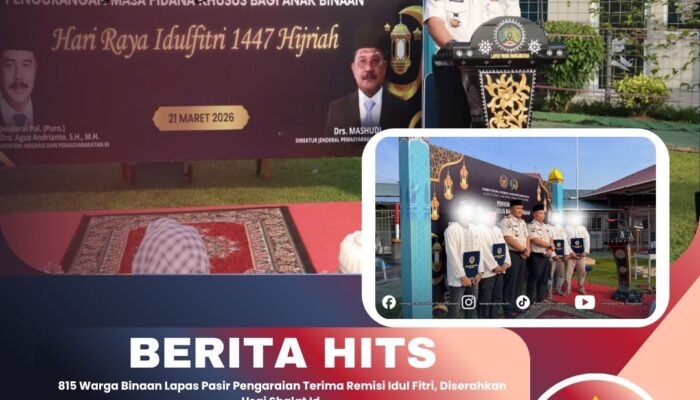 815 Warga Binaan Lapas Pasir Pengaraian Terima Remisi Idul Fitri, Diserahkan Usai Shalat Id