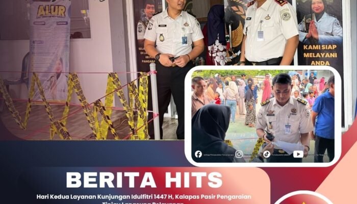 Hari Kedua Layanan Kunjungan Idulfitri 1447 H, Kalapas Pasir Pengaraian Tinjau Langsung Pelayanan