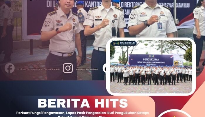 Perkuat Fungsi Pengawasan, Lapas Pasir Pengaraian Ikuti Pengukuhan Satops Patnal Kanwil Ditjenpas Riau