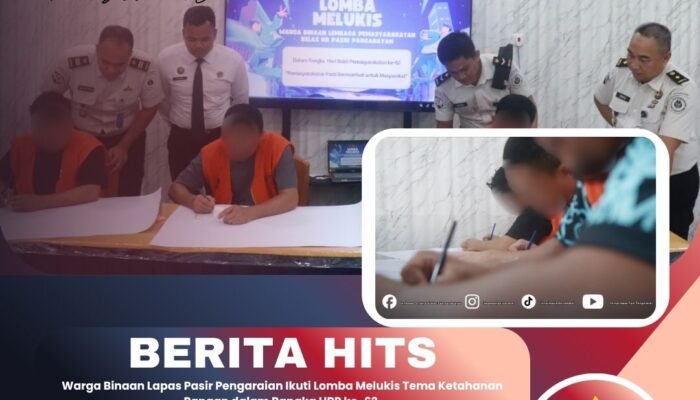 Warga Binaan Lapas Pasir Pengaraian Ikuti Lomba Melukis Tema Ketahanan Pangan dalam Rangka HBP ke-62