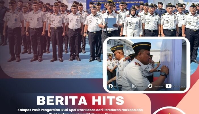 Kalapas Pasir Pengaraian Ikuti Apel Ikrar Bebas dari Peredaran Narkoba dan HP di Lingkungan Kanwil Ditjenpas Riau