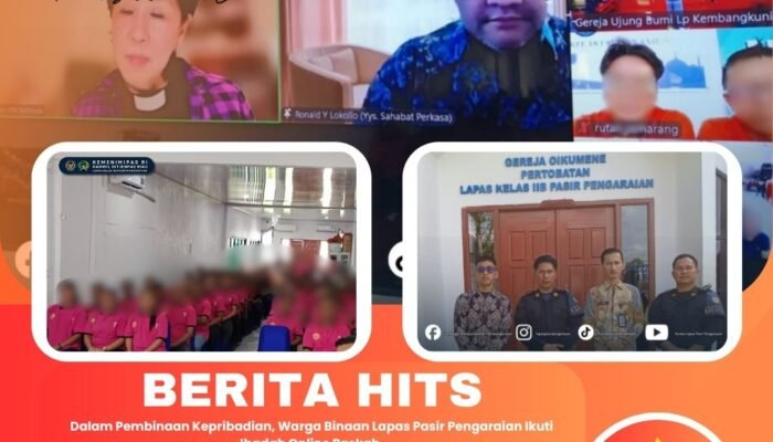 Dalam Pembinaan Kepribadian, Warga Binaan Lapas Pasir Pengaraian Ikuti Ibadah Online Paskah
