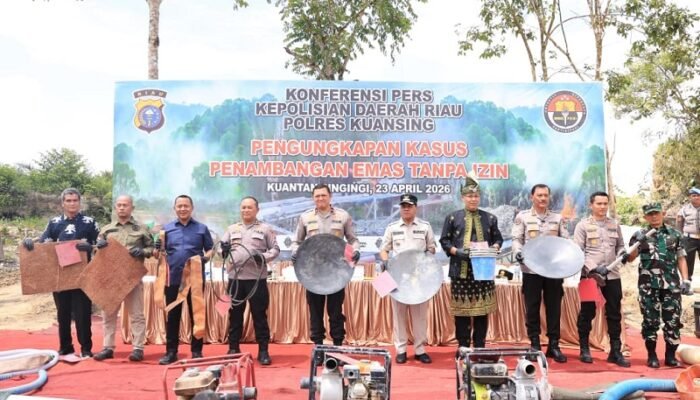 Operasi PETI Polda Riau: 29 Kasus Terbongkar, 1.167 Rakit Tambang Ilegal Dimusnahkan