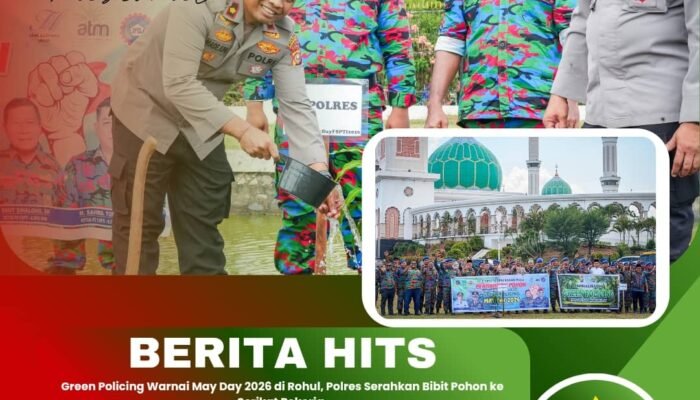 Green Policing Warnai May Day 2026 di Rohul, Polres Serahkan Bibit Pohon ke Serikat Pekerja