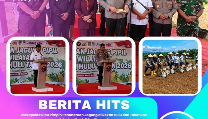 Wakapolda Riau Pimpin Penanaman Jagung di Rokan Hulu dan Tekankan Adaptasi Polri di Era Disrupsi