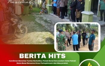 Komitmen Berantas Tuntas Narkotika, Polsek Bonai Darussalam Gelar Patroli Skala Besar Bersama Unsur Forkopimcam dan Masyarakat