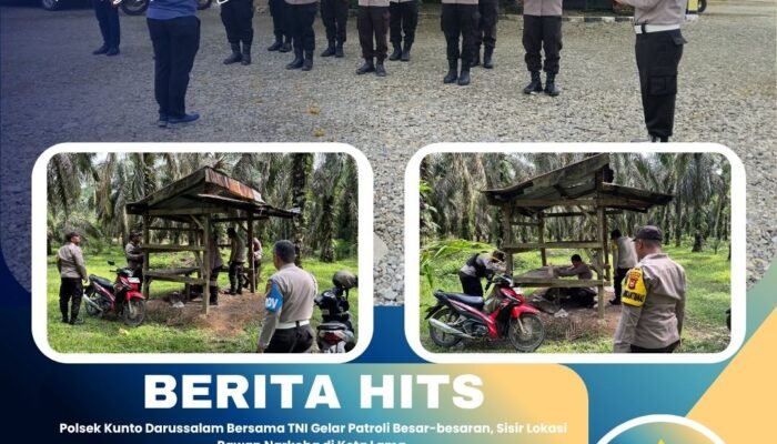 Polsek Kunto Darussalam Bersama TNI Gelar Patroli Besar-besaran, Sisir Lokasi Rawan Narkoba di Kota Lama