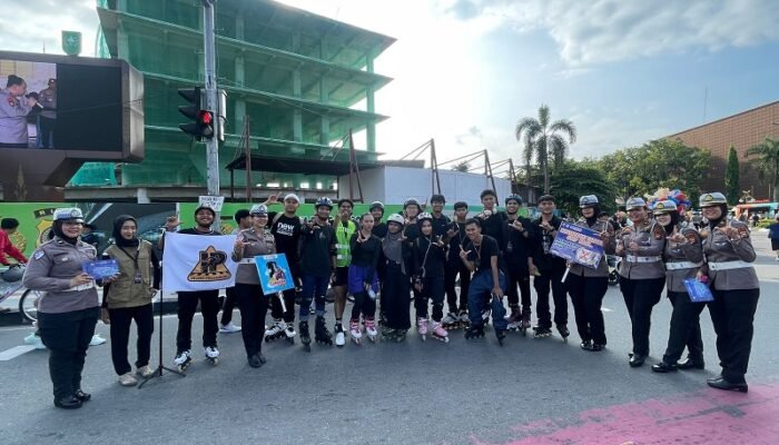 Polantas Humanis di CFD, Ajak Warga Tertib Lalu Lintas dan Peduli Lingkungan