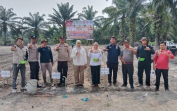 Dukung Program Ketahanan Pangan, Polsek Tambusai Utara Hadiri Penanaman Jagung Kuartal III di Desa Rantau Sakti