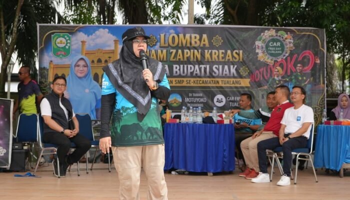 Bupati Siak Buka Lomba Senam Zapin Kreasi, CFD Tualang Dibanjiri Ribuan Warga