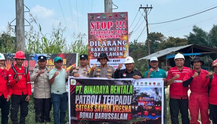 Patroli Bersama Satgas Satria Kresna Bonai Darussalam, Polsek Bonai Darussalam Perkuat Pencegahan Karhutla