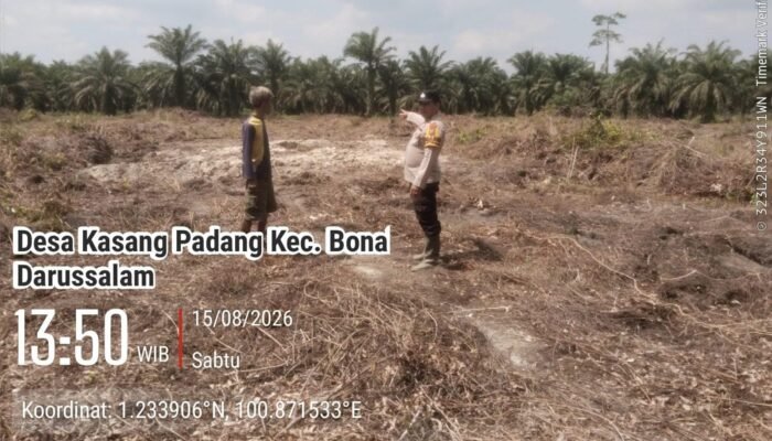 Polsek Bonai Darussalam Pastikan Persiapan Lahan Jagung di Kasang Padang Dukung Ketahanan Pangan Nasional